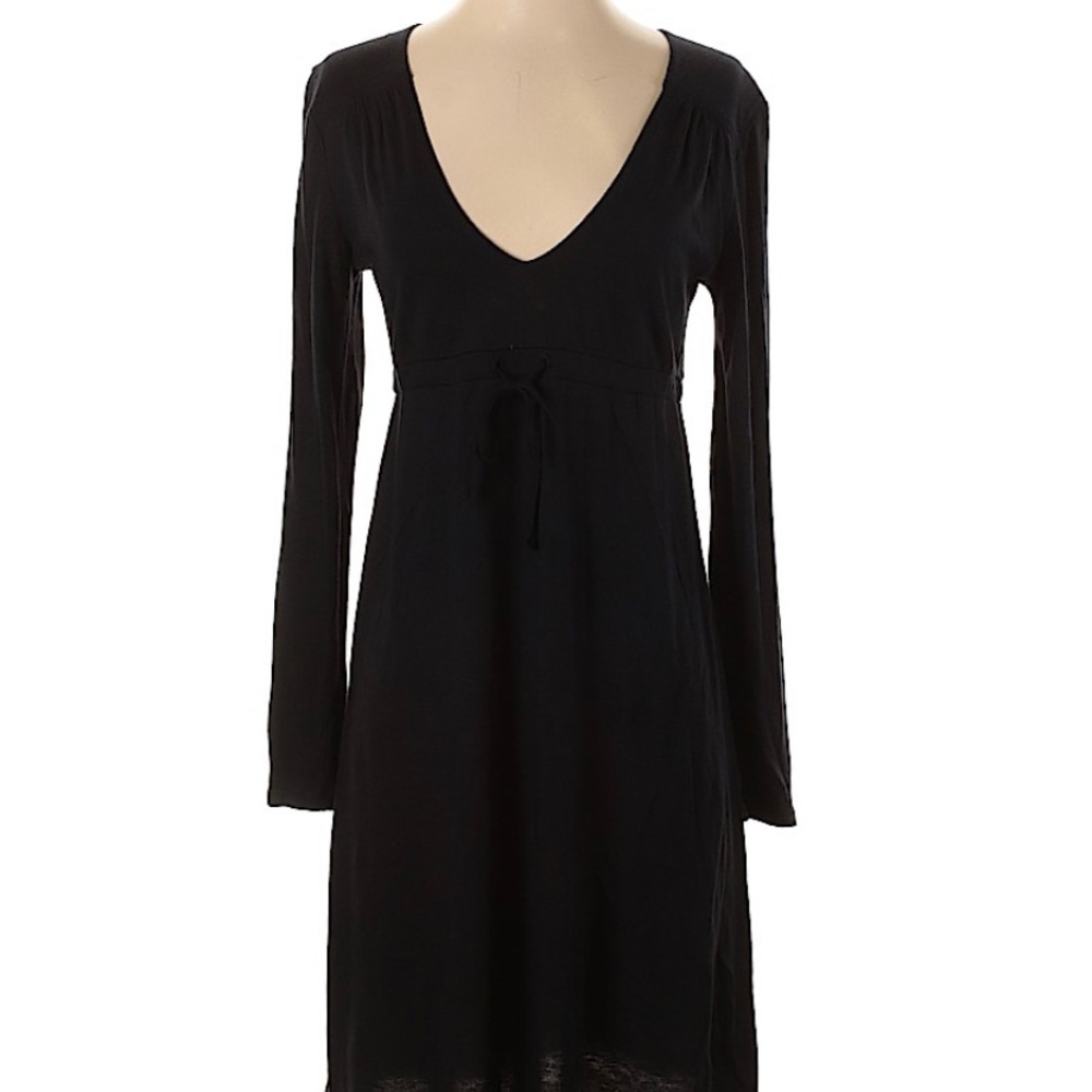 Tightening Empire Waist Black Casual Dress